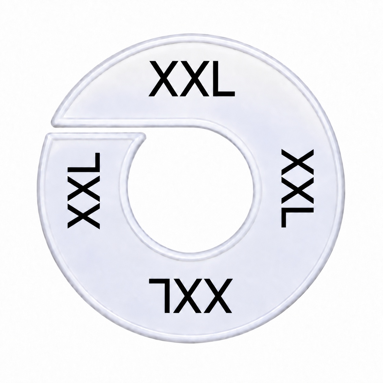 Maatring schijf kledingrek XXL wit 9 cm