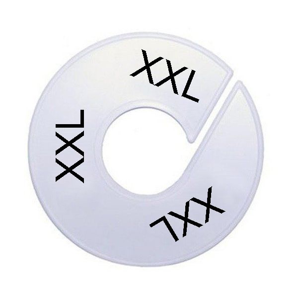 Maatring schijf kledingrek XXL wit 9 cm