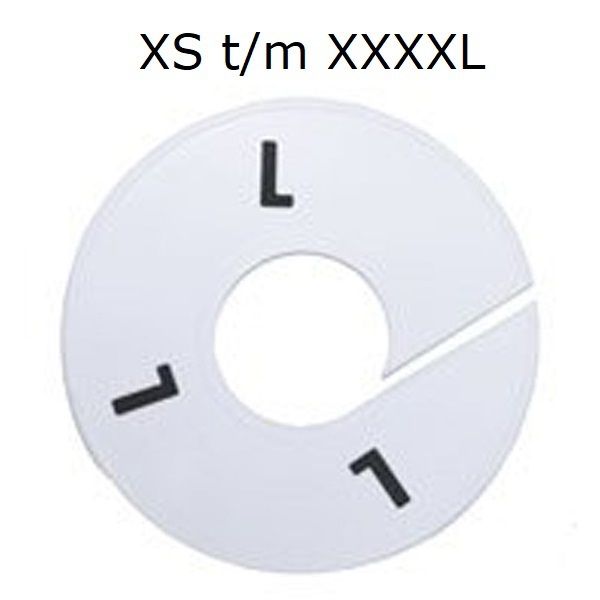 Maataanduider kledingrekken XS t/m XXXXL wit