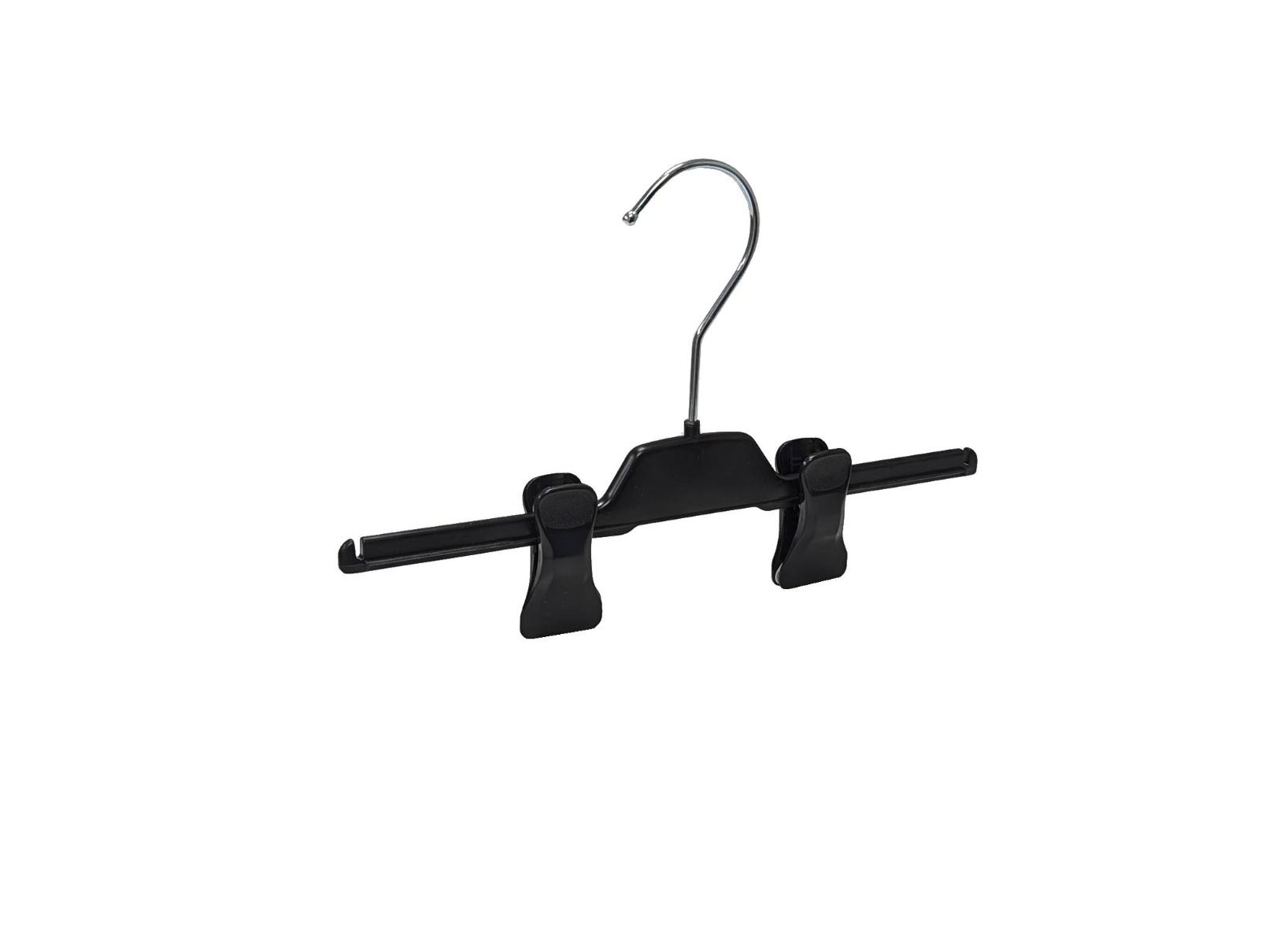 Kledinghanger zwart met knijpers 30 cm breed PUC30 klemmen 2