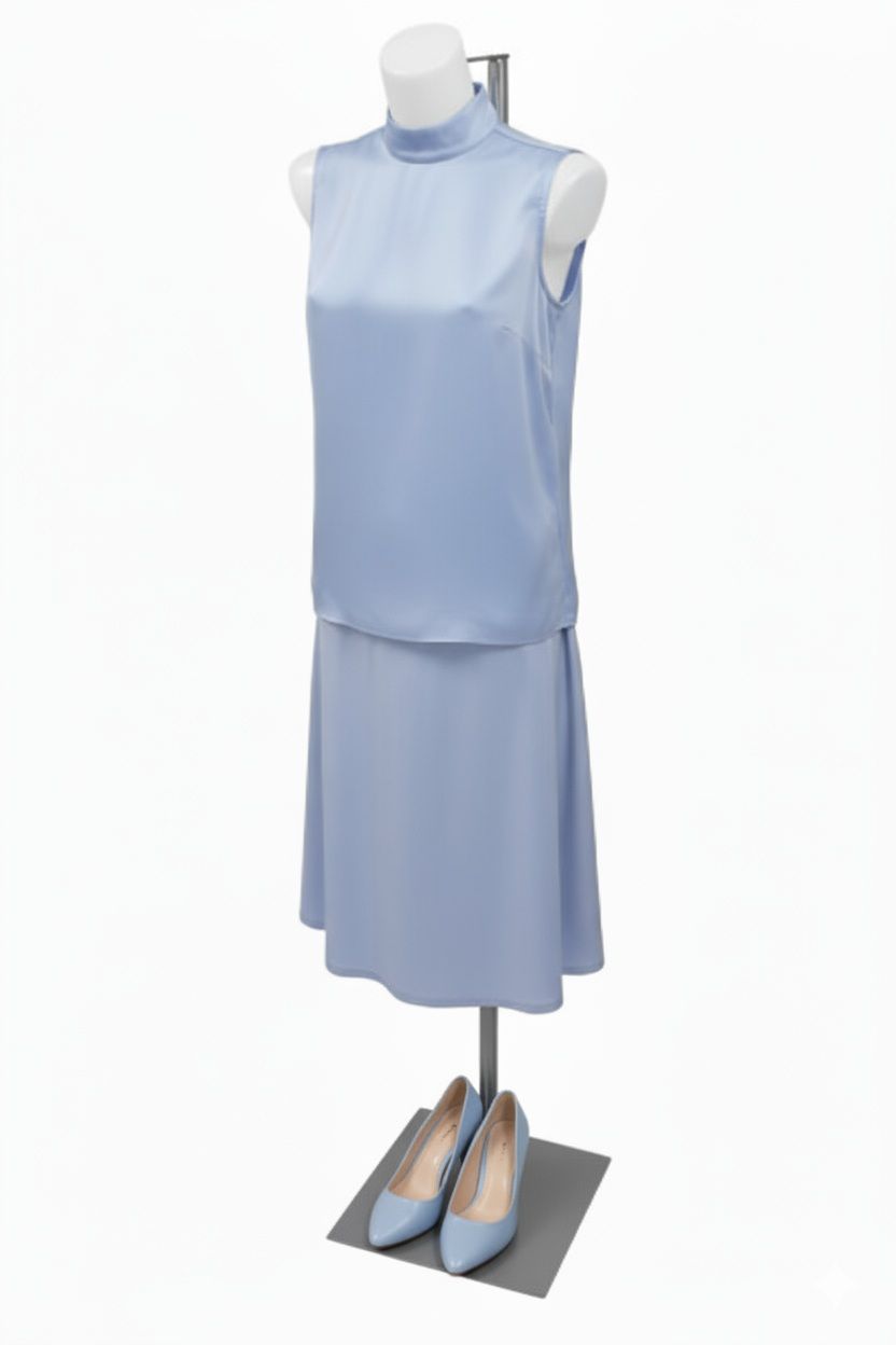 torso dame lang wit op voet