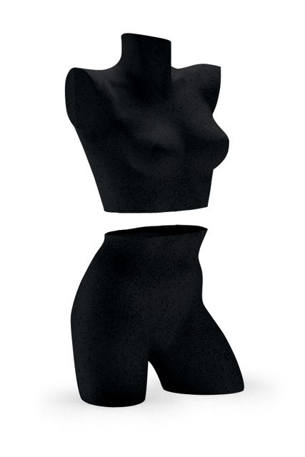 Lingerietorso vrouw zwart uit twee delen