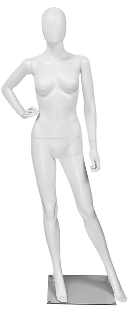 Etalagepop dame wit onbreekbaar H4 front
