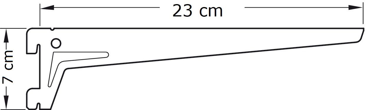 Schapdrager legbord 23 cm wit per paar afmetingen