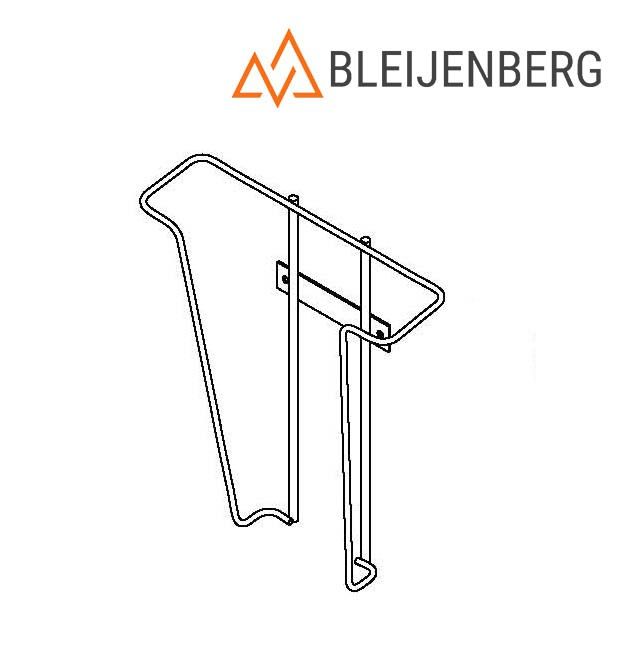 Draadfolderrek wand 1x A4 zilvergrijs technische tekening