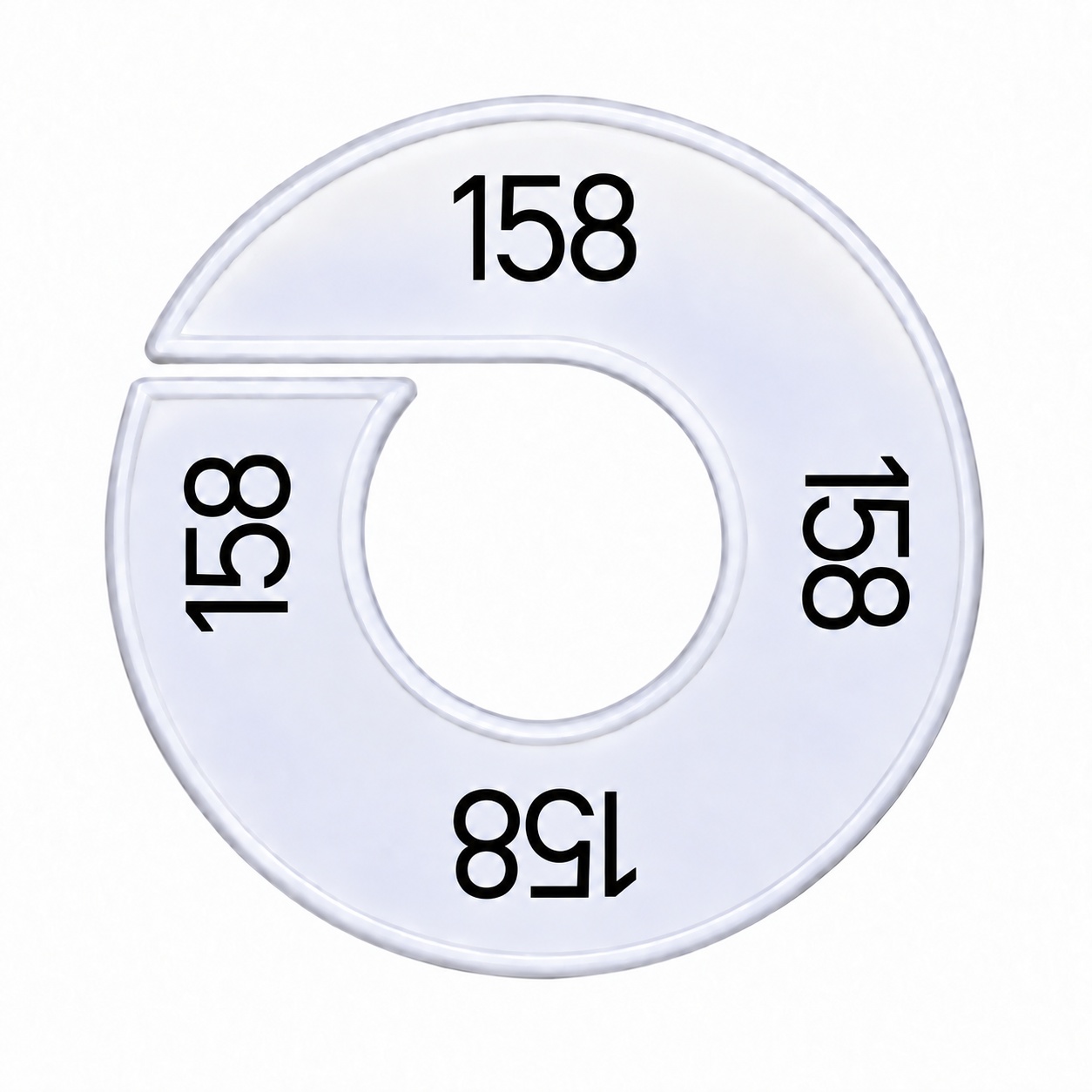 Maatring schijf kledingrek maat 158 wit 9 cm