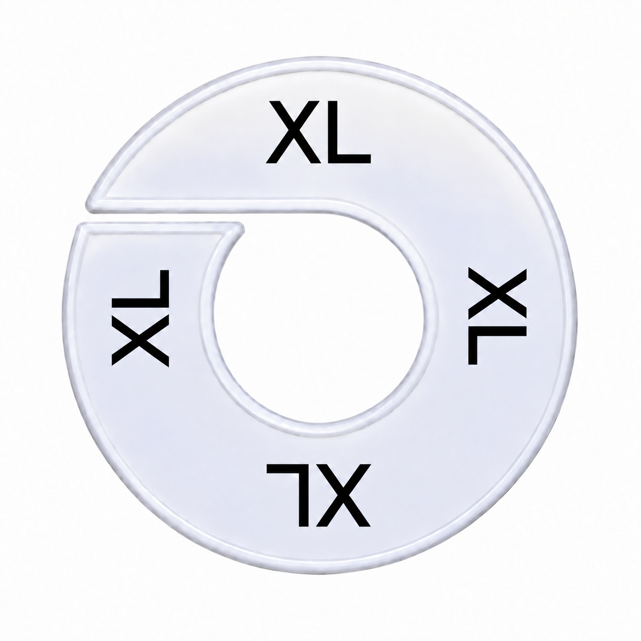 Maatring schijf kledingrek XL wit 9 cm