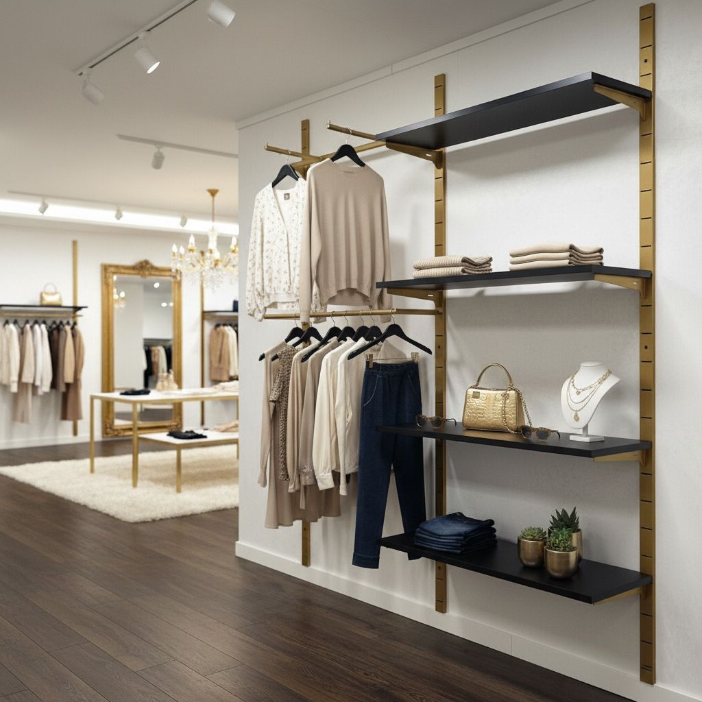 Wandrek rails Laser goud 240 cm