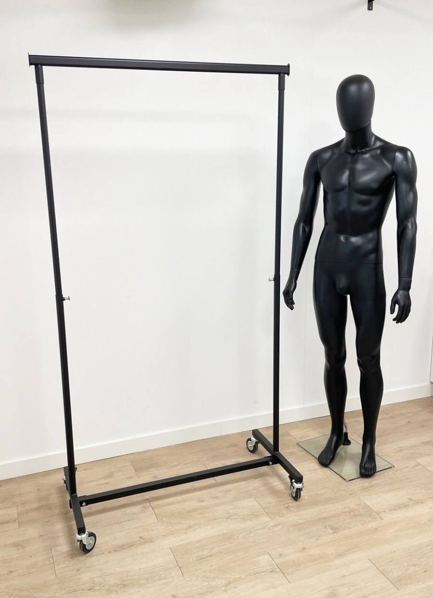 Vouwrek verstelbaar B103 x H112-190 cm zwart
