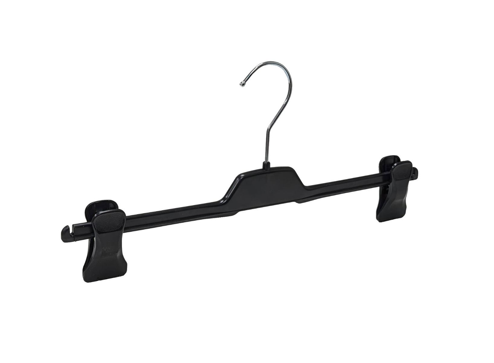 Kledinghanger zwart met knijpers 42 cm breed PUC42