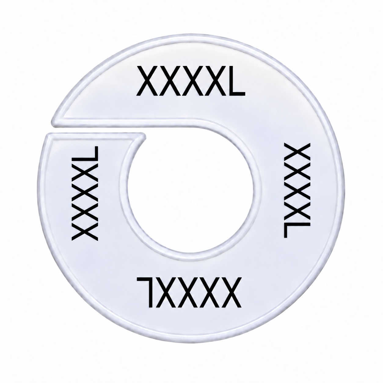Maatring schijf kledingrek XXXXL wit 9 cm