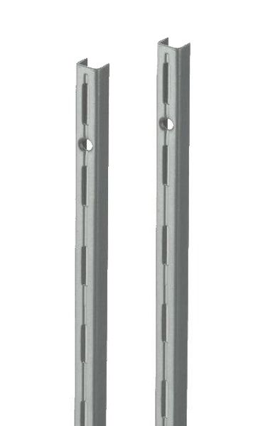Wandrek rail grijs (RAL9006) enkele perforatie per paar 250cm
