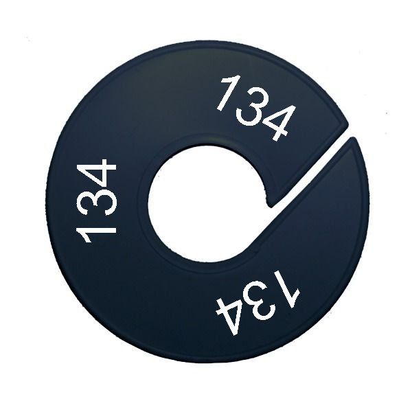 Maatring schijf kledingrek maat 134 zwart 9 cm