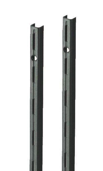 Wandrek rail zwart enkele perforatie per paar 250 cm lang