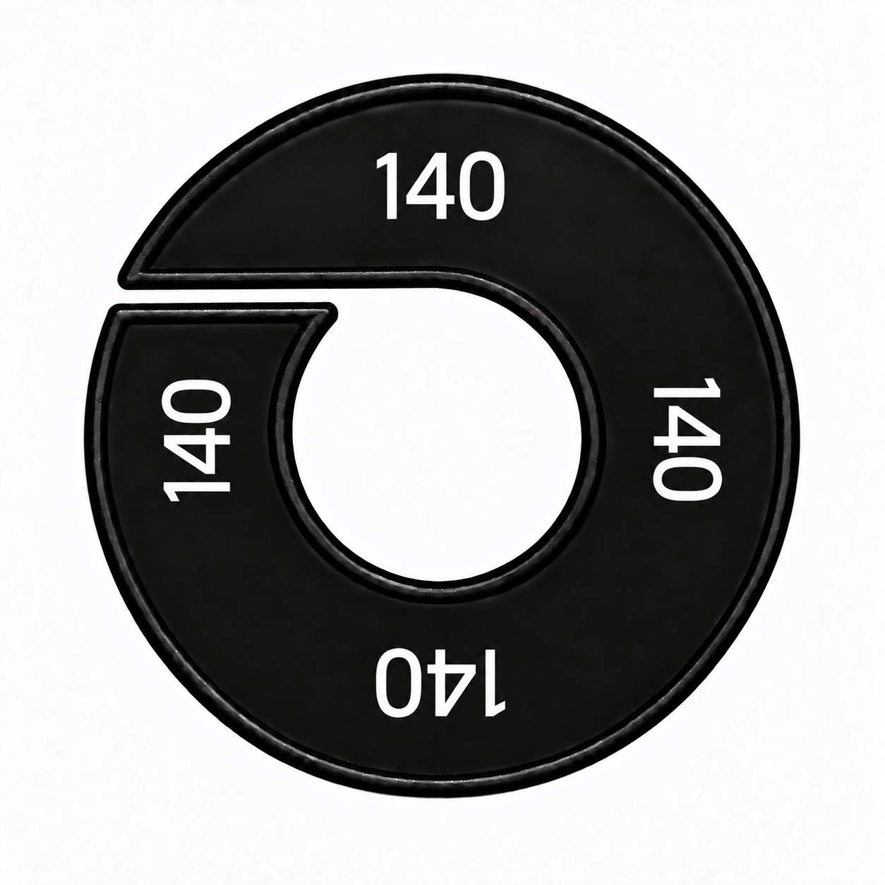 Maatring schijf kledingrek maat 140 zwart 9 cm
