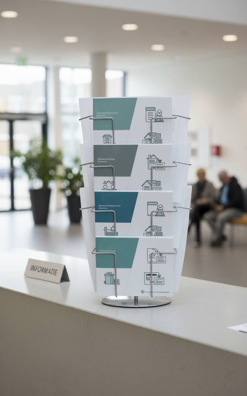 Baliedisplay draaibaar 9x A4 zilvergrijs voorbeeld