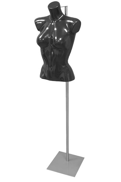 Dames torso kort zwart op verstelbare voet