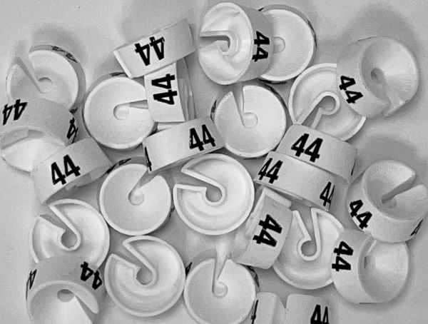 Maatdopje maat 44 wit maataanduiding voor kledinghangers per 25 stuks