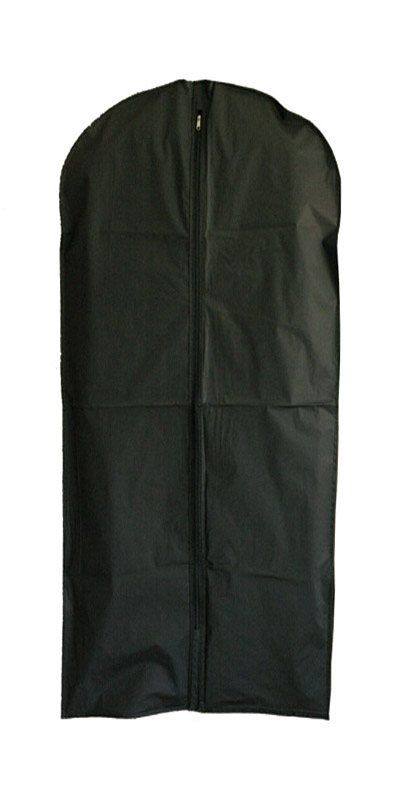 Enkele kledinghoes L 150cm met rits zwart.