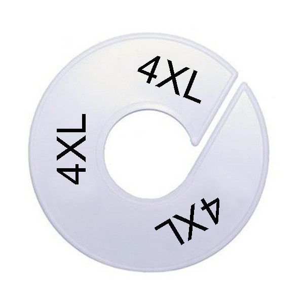 Maatring schijf kledingrek XXXXL wit 9 cm