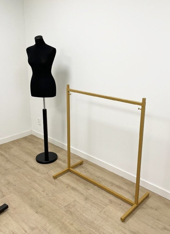 Kledingrek design 98 x 123-187cm verstelbaar goud voorbeeld laag