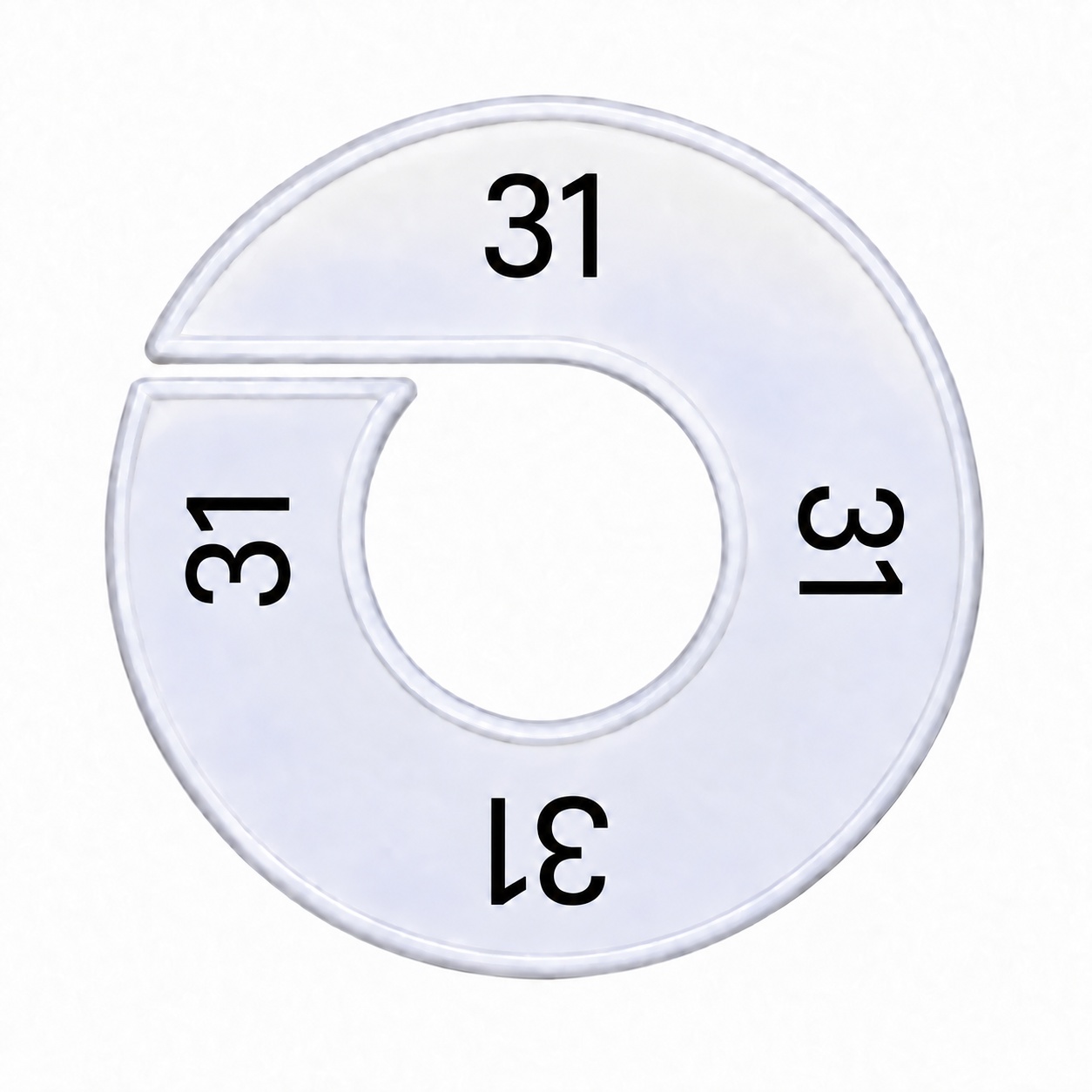 Maatschijf wit maat 31