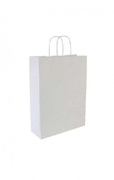 Papieren draagtas 24x11x31cm wit (bxdxh) per 50 stuks