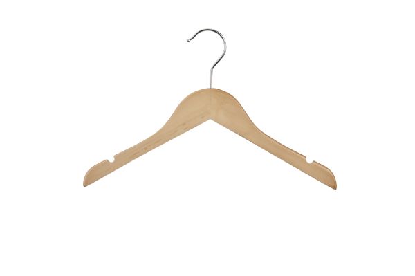 Kinder kledinghanger 32 cm Blank gelakt hout