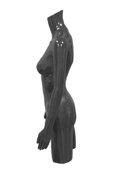 Dames torso zwart met armen zijaanzicht