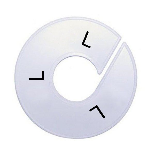 Maatring schijf kledingrek L wit 9 cm