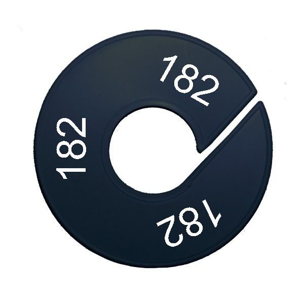 Maatring schijf kledingrek maat 182 zwart 9 cm
