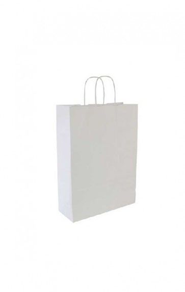Papieren draagtas 18x8x22cm wit (bxdxh) per 50 stuks