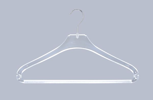 Broek-rok-shirt kledinghanger B33 cm Transparant met broeklat