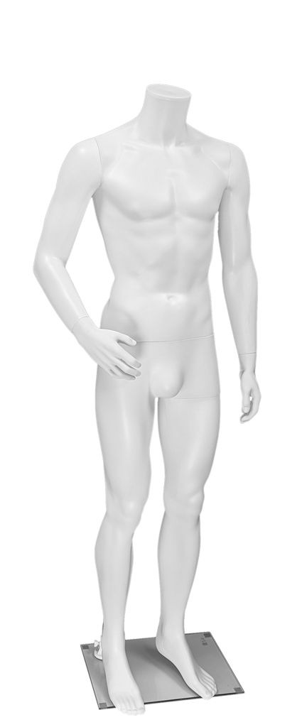 Etalagepop heer wit onbreekbaar H2 front
