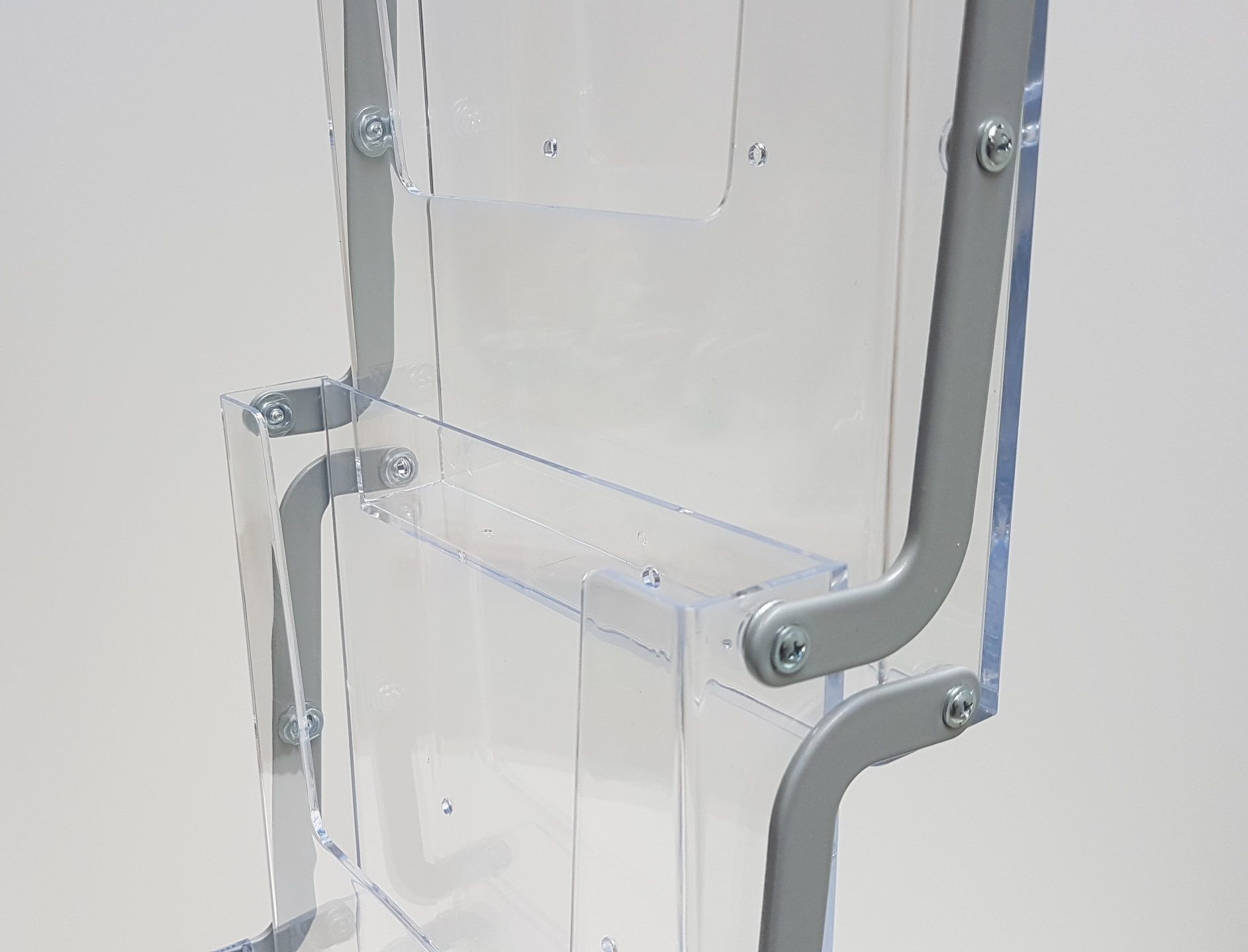 Folderstandaard opvouwbaar 5 x A4 aluminium detail 4