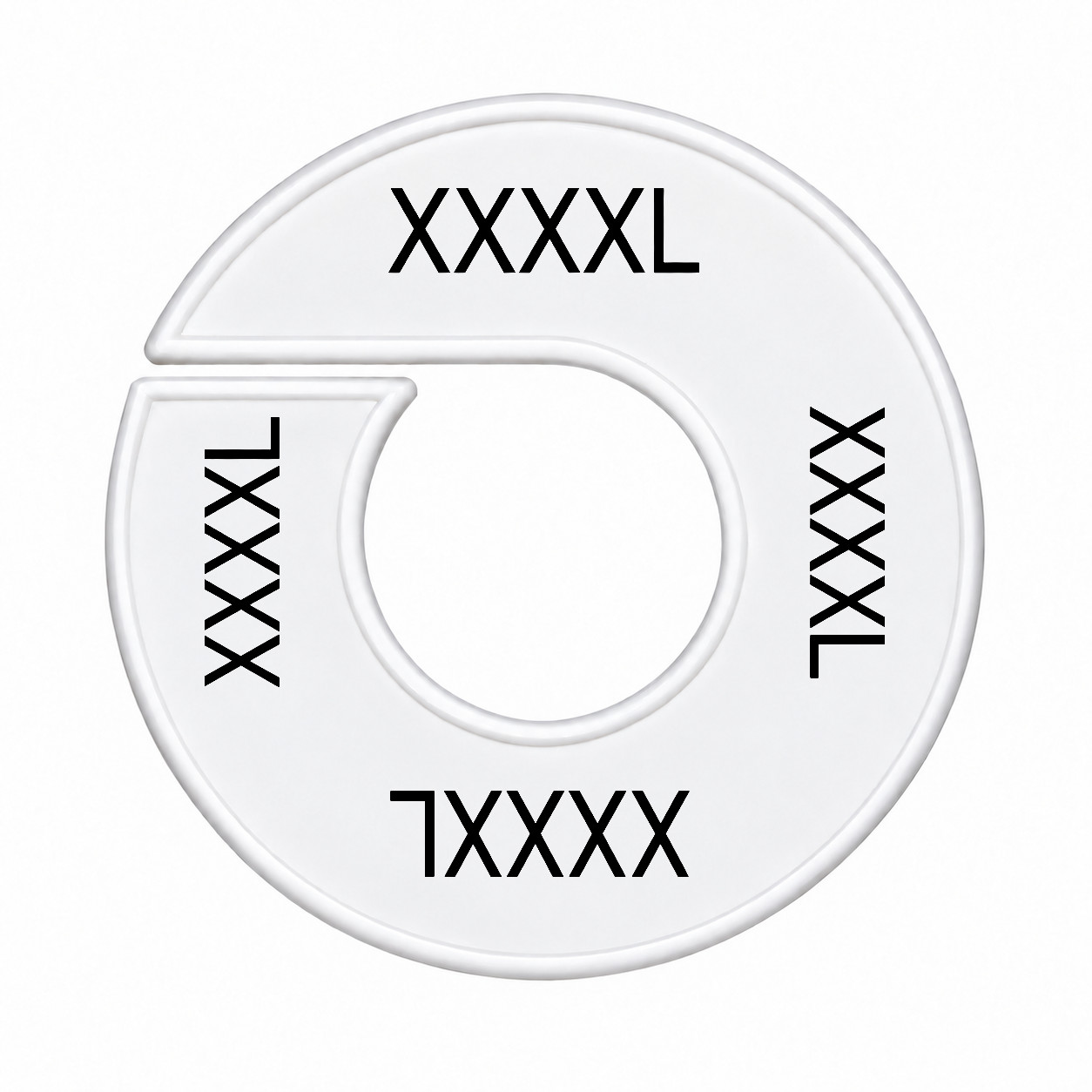 Maatring schijf kledingrek XXXXL wit 9 cm