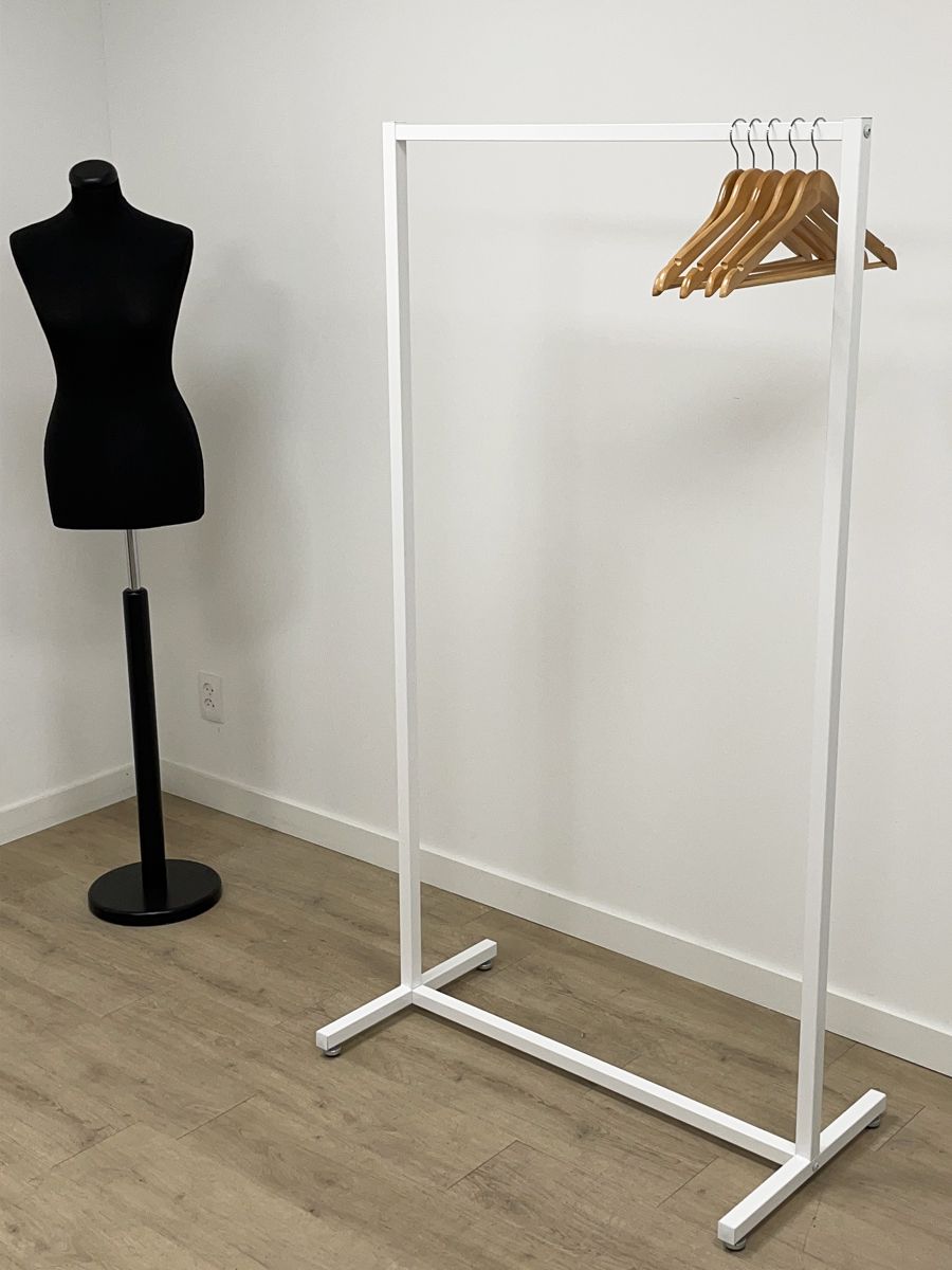 Kledingrek design recht wit 90 x 170 cm