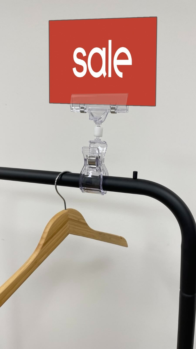 Kaarthouder XL met draaibare klem transparant