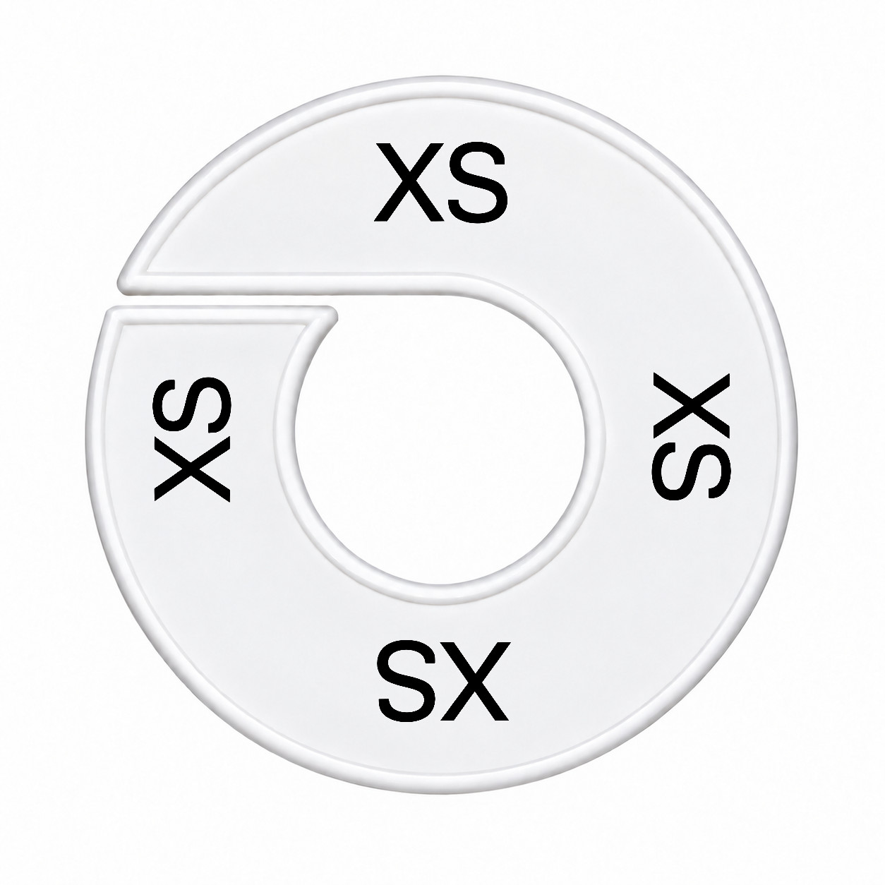 Maatring schijf kledingrek XS wit 9 cm