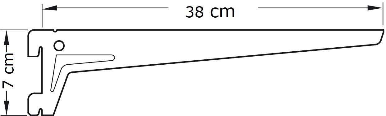 Schapdrager legbord 38 cm wit per paar afmetingen