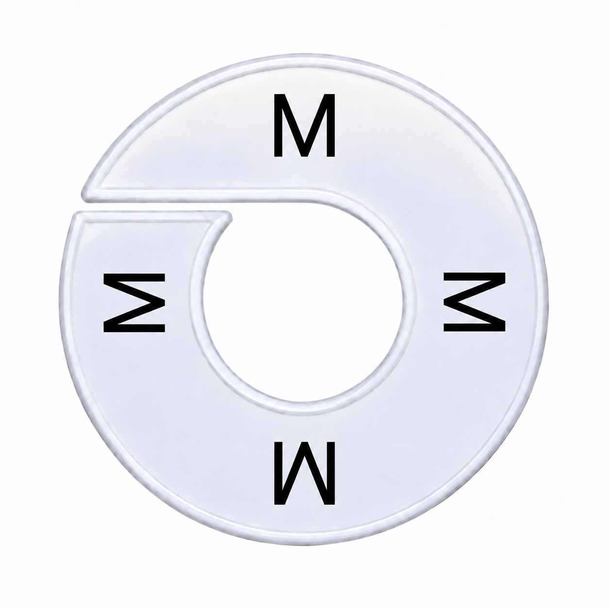 Maatring schijf kledingrek M wit 9 cm