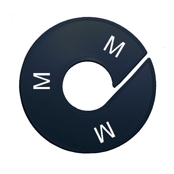 Maatring schijf kledingrek M zwart 9 cm