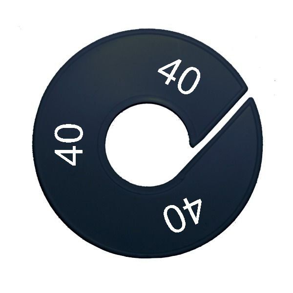 Maatring schijf kledingrek maat 40 zwart 9 cm
