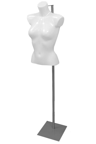 Dames torso kort wit op verstelbare voet