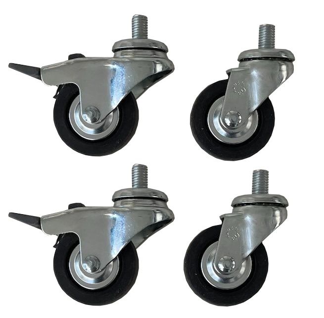 Set van 4 wielen 50 mm geremd