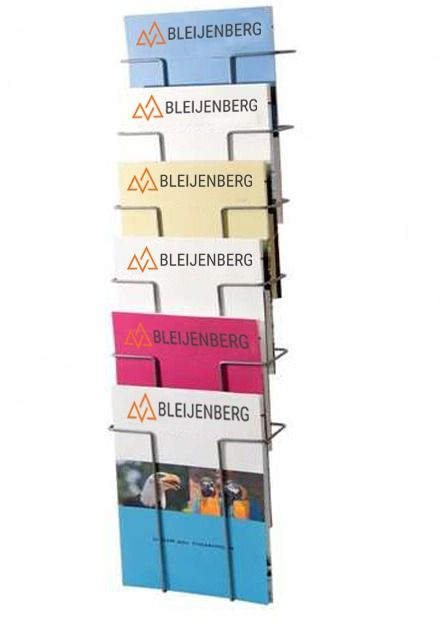 Draadfolderrek wand 6x A4 zilvergrijs FR637030