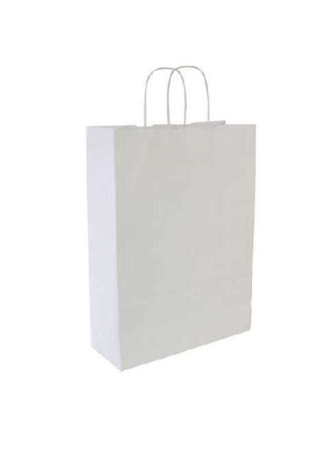 Papieren draagtas 32x14x42cm wit (bxdxh) per 50 stuks