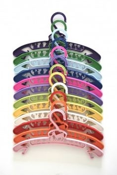 Colored plastic baby hangers