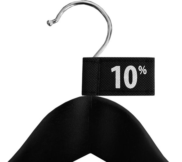 label aanduider zwart vaantje 10 procent