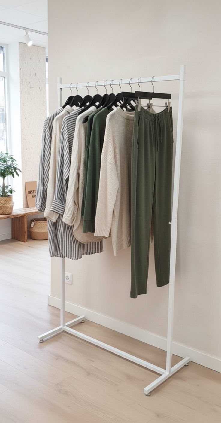 Kledingrek design verstelbaar wit voorbeeld